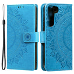 Til Samsung Galaxy S22 5G prægning Mandala blomstermønster Folio Flip Telefoncover PU-læderpung Standcover