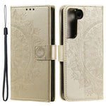 Til Samsung Galaxy S22 5G prægning Mandala blomstermønster Folio Flip Telefoncover PU-læderpung Standcover