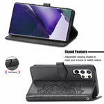 Stand Function Embossed Mandala Pattern Leather Flip Case Wallet Cover with Strap for Samsung Galaxy S22 Ultra 5G