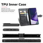 Stand Function Embossed Mandala Pattern Leather Flip Case Wallet Cover with Strap for Samsung Galaxy S22 Ultra 5G