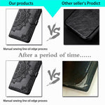 Stand Function Embossed Mandala Pattern Leather Flip Case Wallet Cover with Strap for Samsung Galaxy S22 Ultra 5G