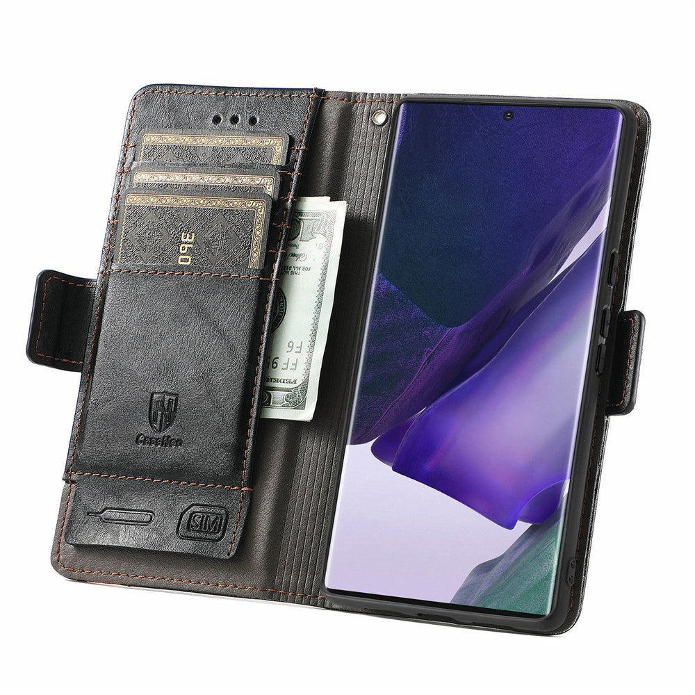 For Samsung Galaxy S22 Ultra 5G Phone Cases CASENEO PU Leather Cover Stand with RFID Blocking Wallet