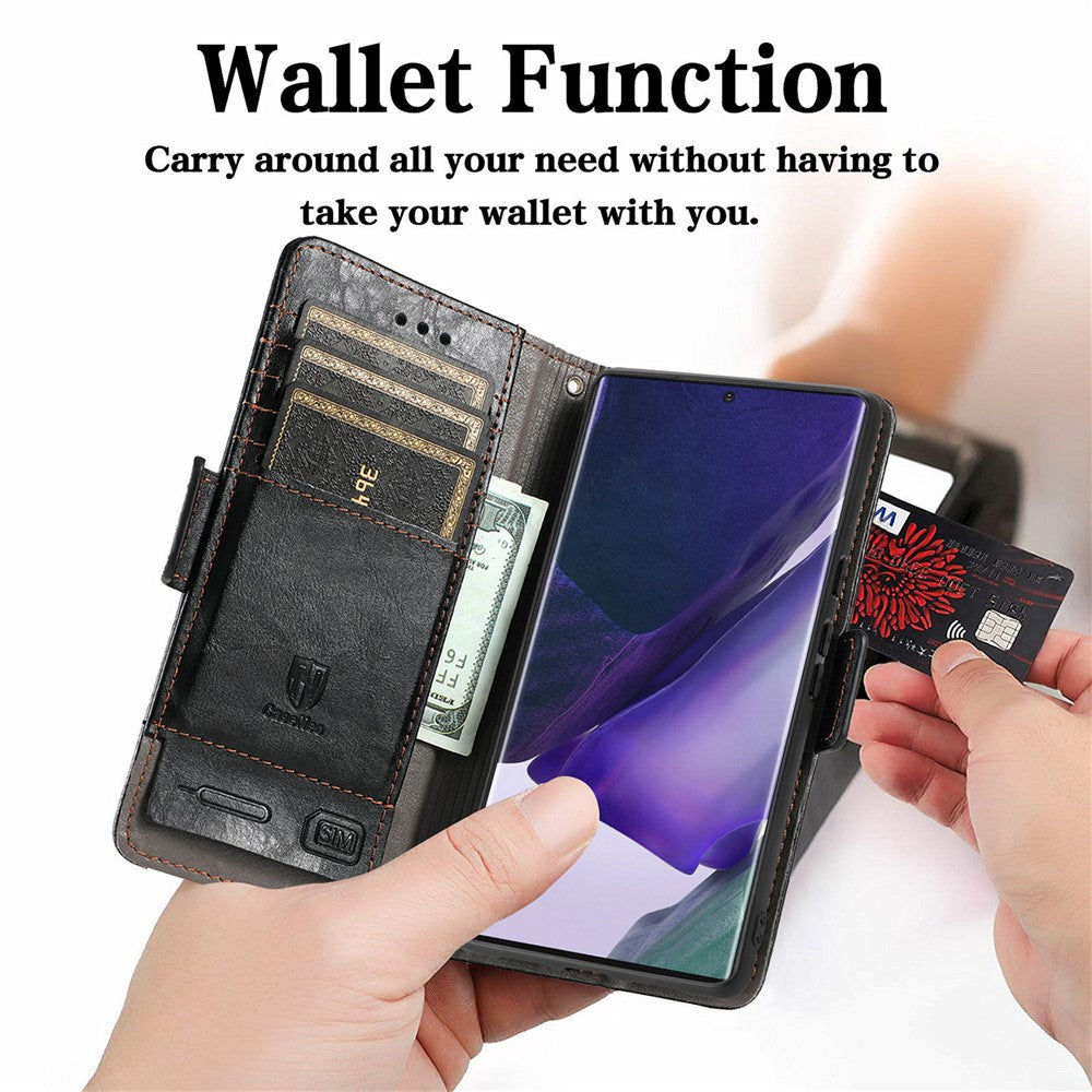 For Samsung Galaxy S22 Ultra 5G Phone Cases CASENEO PU Leather Cover Stand with RFID Blocking Wallet