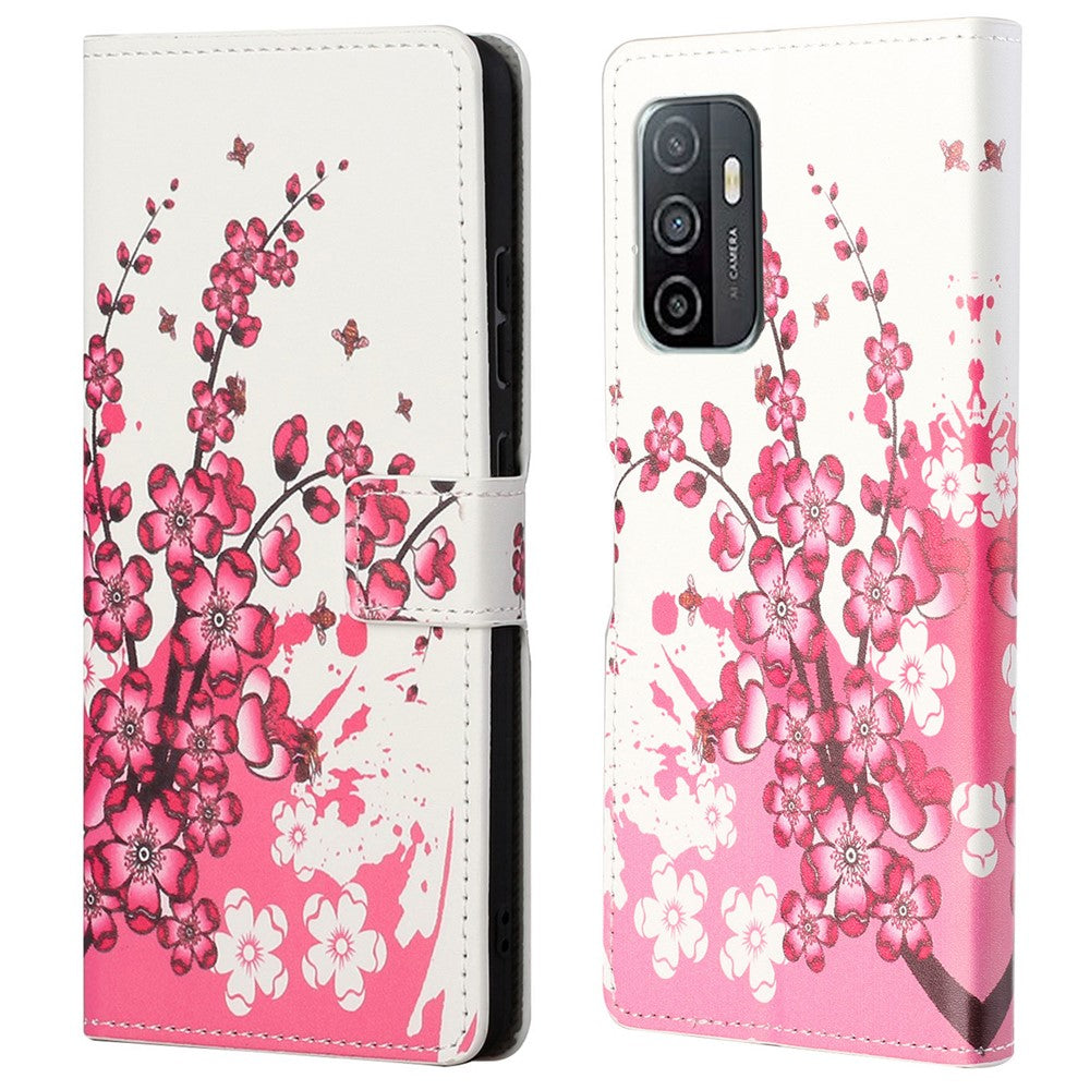 Mönstertryck Plånboksfodral Stötsäkert PU-läder Flip Magnetiskt Skyddsfodral med Stativ för Samsung Galaxy A33 5G
