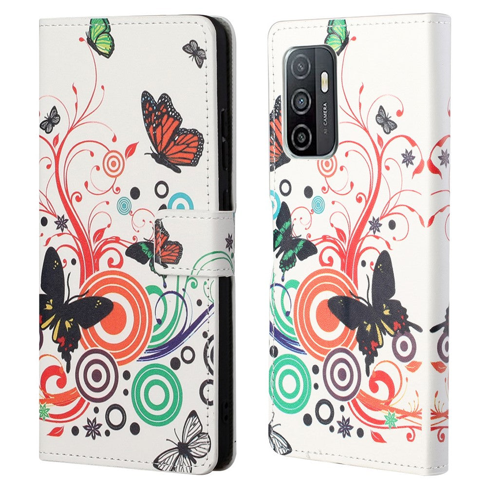 Mönstertryck Plånboksfodral Stötsäkert PU-läder Flip Magnetiskt Skyddsfodral med Stativ för Samsung Galaxy A33 5G