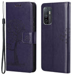 Flipfodral i PU-läder med uggla och präglad design, plånboksfodral med stativ och skyddsrem för Samsung Galaxy A33 5G