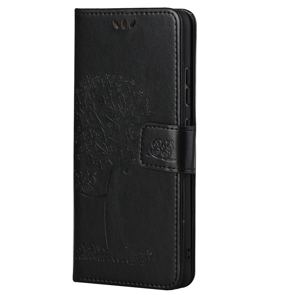 Owl Tree Imprinted Design PU Leather Flip Folio Case Wallet Stand Protective Cover with Strap for Samsung Galaxy A33 5G