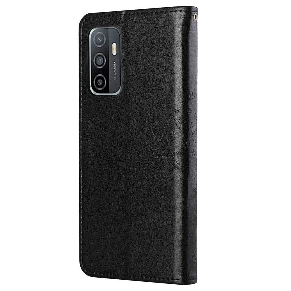 Owl Tree Imprinted Design PU Leather Flip Folio Case Wallet Stand Protective Cover with Strap for Samsung Galaxy A33 5G