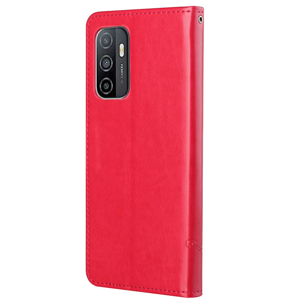 Imprinted Butterflies Flower Wallet Function Phone Case PU Leather Protective Phone Stand Shell for Samsung Galaxy A53 5G
