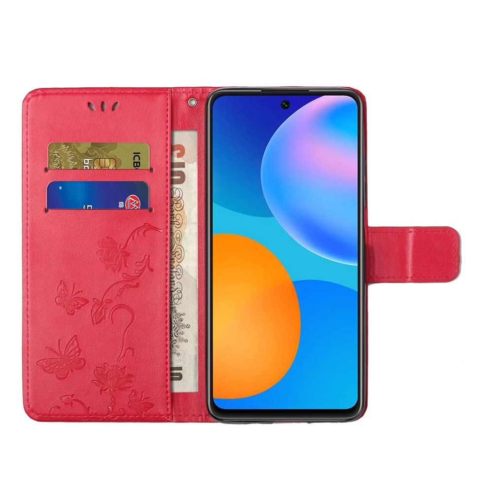 Imprinted Butterflies Flower Wallet Function Phone Case PU Leather Protective Phone Stand Shell for Samsung Galaxy A53 5G