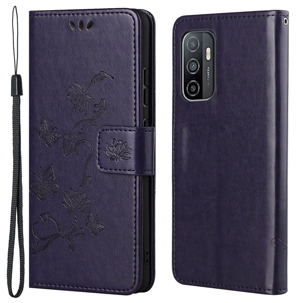 Imprinted Butterflies Flower Wallet Function Phone Case PU Leather Protective Phone Stand Shell for Samsung Galaxy A53 5G