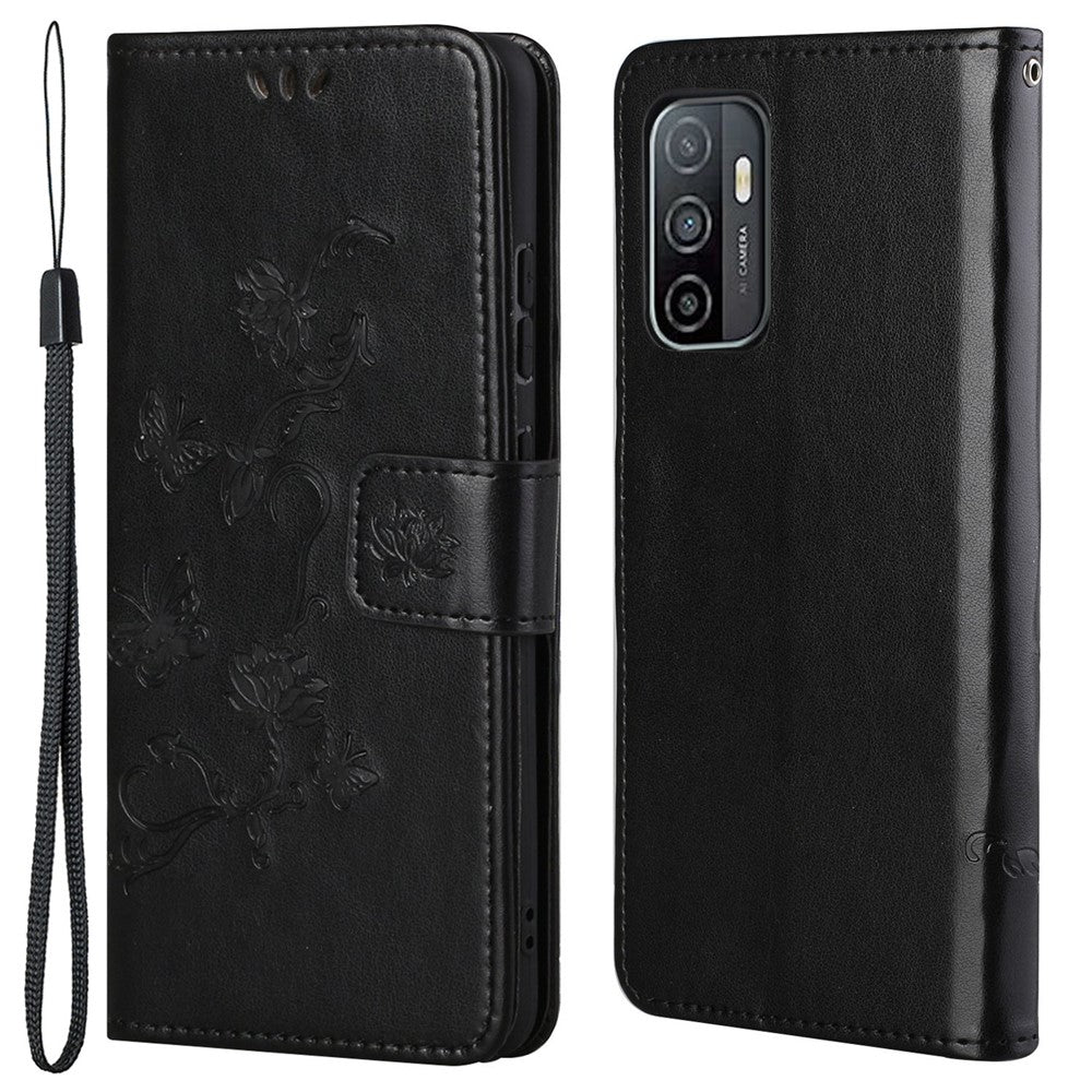 Imprinted Butterflies Flower Wallet Function Phone Case PU Leather Protective Phone Stand Shell for Samsung Galaxy A53 5G