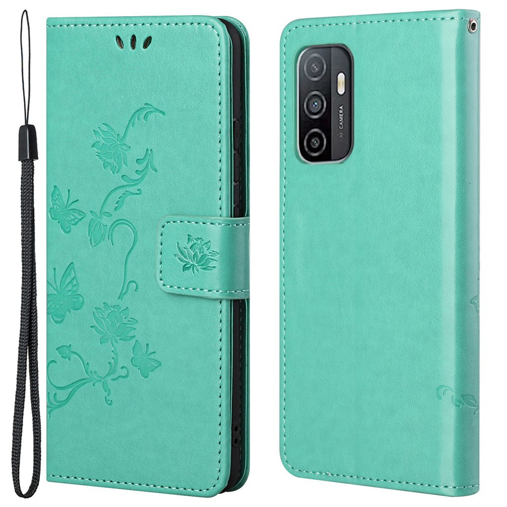 Imprinted Butterflies Flower Wallet Function Phone Case PU Leather Protective Phone Stand Shell for Samsung Galaxy A53 5G
