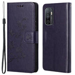 Praktisk Pung Funktion Telefoncover Med Trykte Sommerfugle Blomster Anti-fald PU Læder Beskyttende Telefonstativ Cover til Samsung Galaxy A33 5G