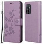 Praktisk Pung Funktion Telefoncover Med Trykte Sommerfugle Blomster Anti-fald PU Læder Beskyttende Telefonstativ Cover til Samsung Galaxy A33 5G