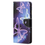 Beskyttende telefoncover i læder med krydstekstur, print og pungstativ til Samsung Galaxy A33 5G