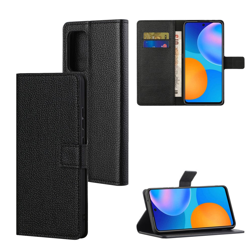 Litchi Texture PU Leather Wallet Stand Magnetic Clasp Protective Phone Case Shell for Samsung Galaxy A33 5G