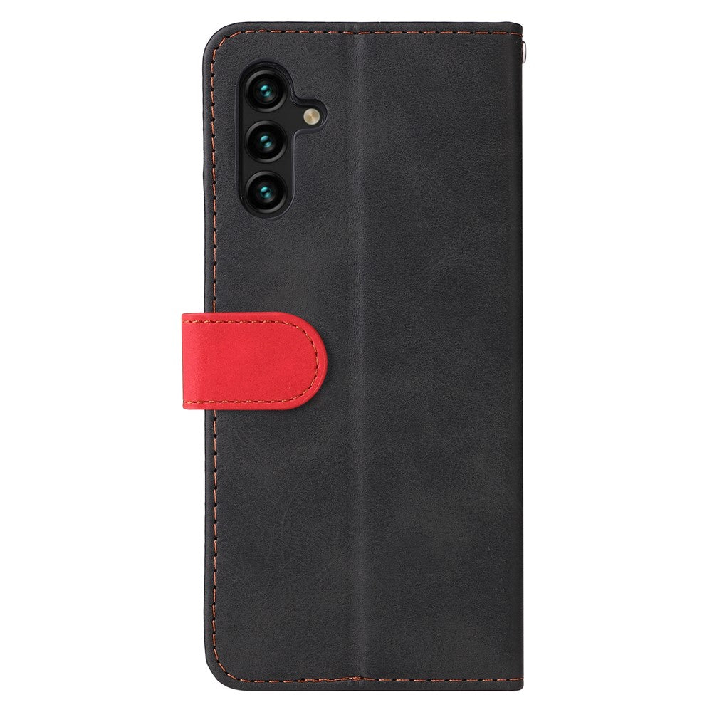 Samsung Galaxy A13 5G / A04s 4G (164,7 mm) tofarvet sammensyning Business Style stødsikkert lædermobilcover med stativ og pung