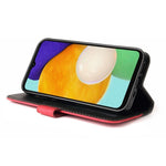 Samsung Galaxy A13 5G / A04s 4G (164,7 mm) tofarvet sammensyning Business Style stødsikkert lædermobilcover med stativ og pung