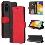 Samsung Galaxy A13 5G / A04s 4G (164,7 mm) tofarvet sammensyning Business Style stødsikkert lædermobilcover med stativ og pung