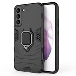 Dual Layer Soft Flexible TPU Hard PC Shockproof Protective Case with Ring Holder Kickstand for Samsung Galaxy S22+ 5G