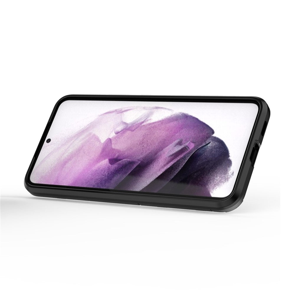 Dual Layer Soft Flexible TPU Hard PC Shockproof Protective Case with Ring Holder Kickstand for Samsung Galaxy S22+ 5G