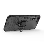 Dual Layer Soft Flexible TPU Hard PC Shockproof Protective Case with Ring Holder Kickstand for Samsung Galaxy S22+ 5G
