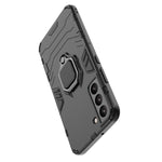 Dual Layer Soft Flexible TPU Hard PC Shockproof Protective Case with Ring Holder Kickstand for Samsung Galaxy S22+ 5G