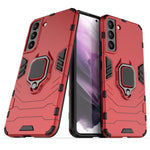 Dual Layer Soft Flexible TPU Hard PC Shockproof Protective Case with Ring Holder Kickstand for Samsung Galaxy S22+ 5G