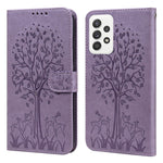 Stylish Deer Tree Pattern Imprint Full-Protection PU Leather Wallet Stand Phone Shell Case for Samsung Galaxy A53 5G