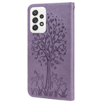 Stylish Deer Tree Pattern Imprint Full-Protection PU Leather Wallet Stand Phone Shell Case for Samsung Galaxy A53 5G