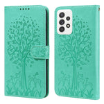 Stylish Deer Tree Pattern Imprint Full-Protection PU Leather Wallet Stand Phone Shell Case for Samsung Galaxy A53 5G