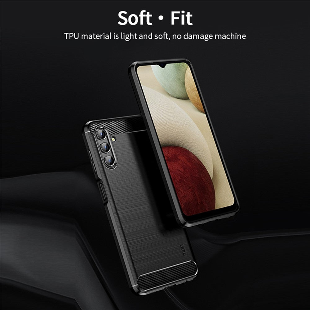 MOFI TPU-mobilskal med borstad kolfiberdesign, mjukt och välskyddat fodral för Samsung Galaxy A13 5G / A04s 4G (164,7 mm)