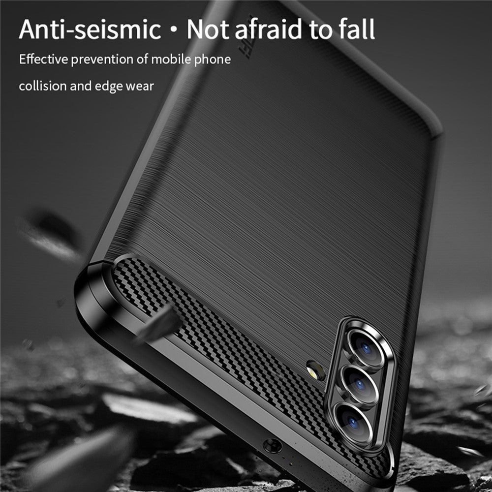 MOFI TPU-mobilskal med borstad kolfiberdesign, mjukt och välskyddat fodral för Samsung Galaxy A13 5G / A04s 4G (164,7 mm)