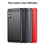 MOFI TPU-mobilskal med borstad kolfiberdesign, mjukt och välskyddat fodral för Samsung Galaxy A13 5G / A04s 4G (164,7 mm)
