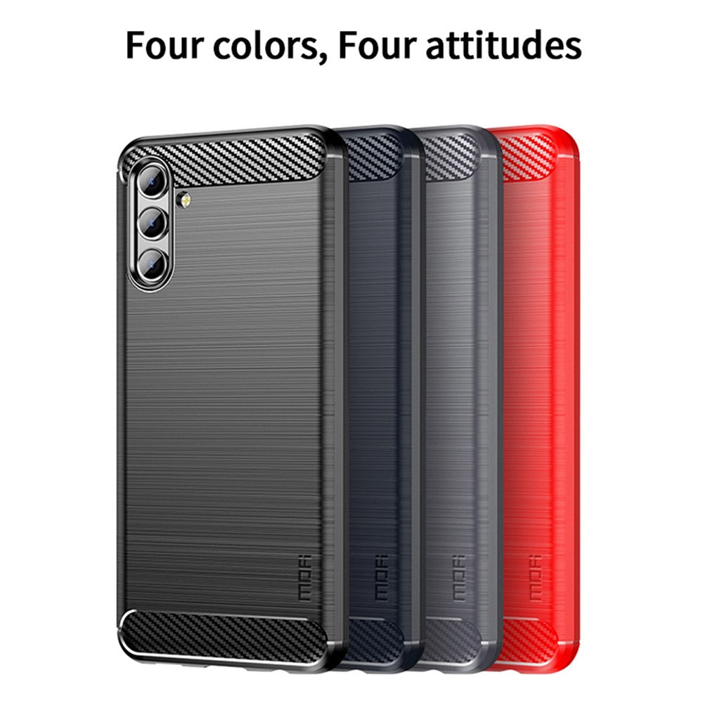 MOFI TPU-mobilskal med borstad kolfiberdesign, mjukt och välskyddat fodral för Samsung Galaxy A13 5G / A04s 4G (164,7 mm)