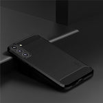 MOFI For Samsung Galaxy S22+ 5G Brushed Carbon Fiber Design Soft TPU Cover Well-Protected Phone Case