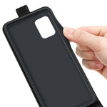 Lodret foldbart lædercover med Crazy Horse-tekstur, fuld beskyttelse, magnetisk lukning og kortslot til Samsung Galaxy A53 5G