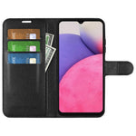 For Samsung Galaxy A33 5G Litchi Texture PU Leather Flip Stand Case Wallet Style Magnetic Clasp Protective Phone Cover