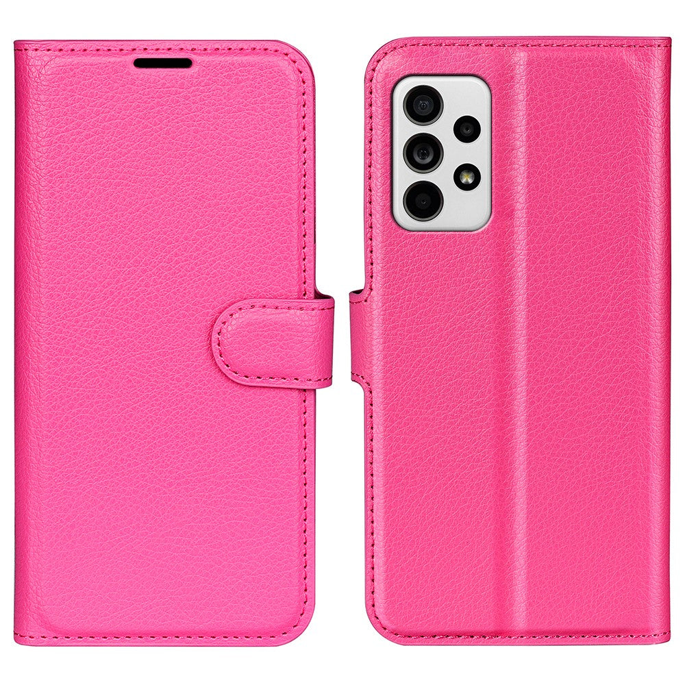 Samsung Galaxy A33 5G Litchi Texture PU Läder Flipfodral Plånboksstil Magnetiskt Spänne Skyddande mobilfodral