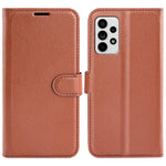 For Samsung Galaxy A33 5G Litchi Texture PU Leather Flip Stand Case Wallet Style Magnetic Clasp Protective Phone Cover