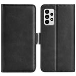 Double Clasps Magnetic Closure Leather Phone Case Horizontal Flip Cover with Wallet Stand for Samsung Galaxy A33 5G