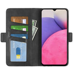 Double Clasps Magnetic Closure Leather Phone Case Horizontal Flip Cover with Wallet Stand for Samsung Galaxy A33 5G
