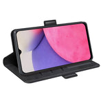 Double Clasps Magnetic Closure Leather Phone Case Horizontal Flip Cover with Wallet Stand for Samsung Galaxy A33 5G