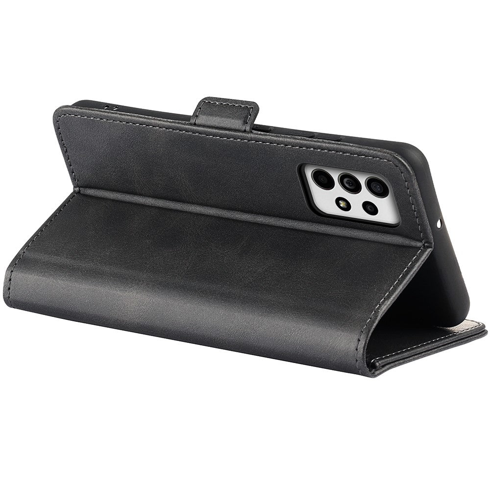 Double Clasps Magnetic Closure Leather Phone Case Horizontal Flip Cover with Wallet Stand for Samsung Galaxy A33 5G