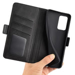 Double Clasps Magnetic Closure Leather Phone Case Horizontal Flip Cover with Wallet Stand for Samsung Galaxy A33 5G