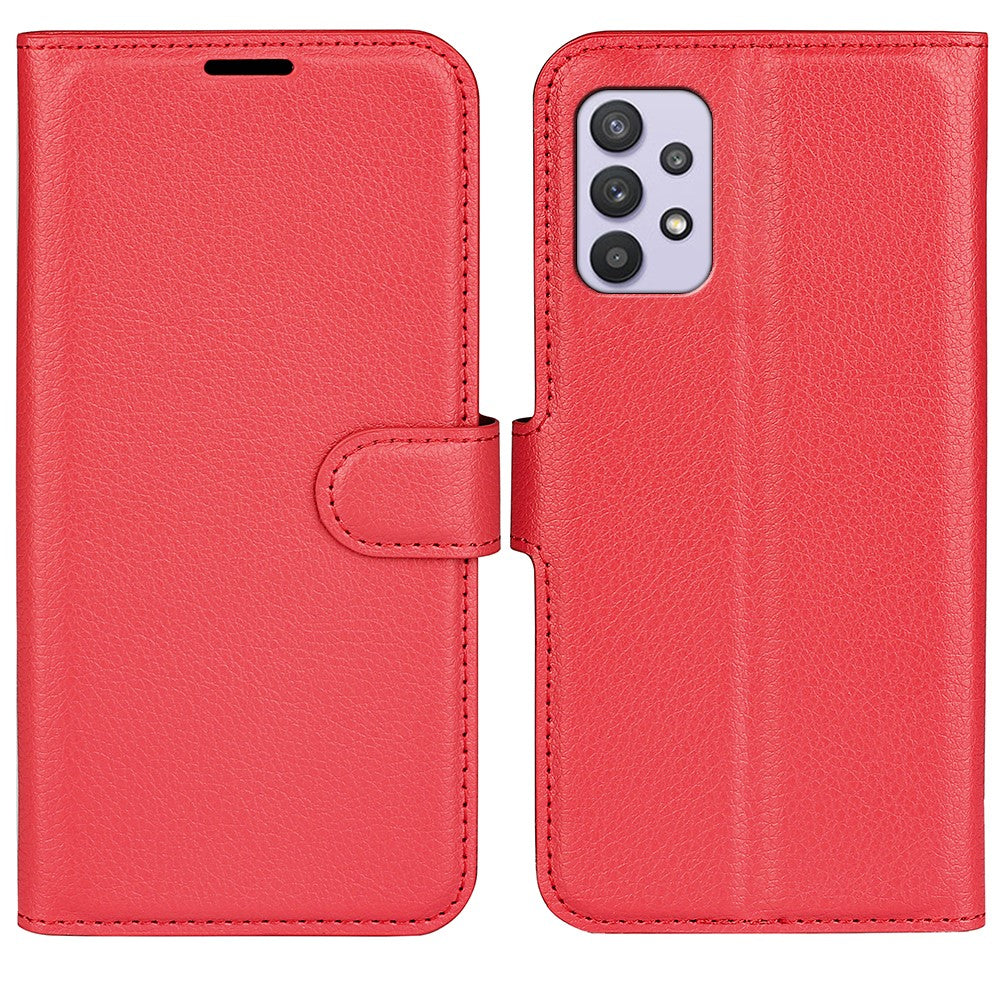 For Samsung Galaxy A53 5G Litchi Texture PU Leather Folio Case Magnetic Clasp Anti-scratch Phone Cover with Stand Wallet