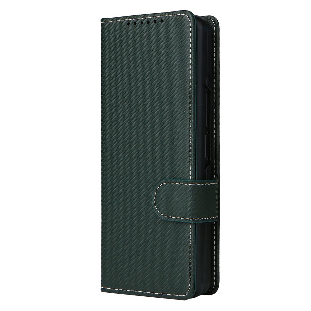 Stand Wallet PU Leather Cover Pen Slot Design Detachable Leather Coated PC Phone Case for Samsung Galaxy Z Fold3 5G