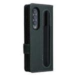 Stand Wallet PU Leather Cover Pen Slot Design Detachable Leather Coated PC Phone Case for Samsung Galaxy Z Fold3 5G