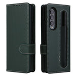 Stand Wallet PU Leather Cover Pen Slot Design Detachable Leather Coated PC Phone Case for Samsung Galaxy Z Fold3 5G